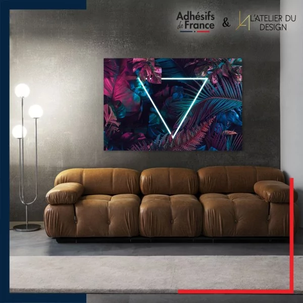 Tableau aluminium sur mur décor Design moderne - Jungle néon