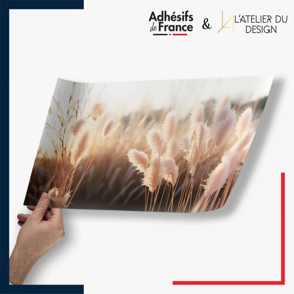 Adhésif Nature - Fleurs de pampa rosés