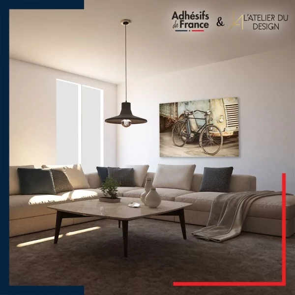 Tableau aluminium sur mur décor Vintage - Vélo ancien