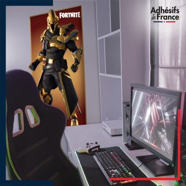 Adhésif grand format Fortnite - Skin Chevalier Ultime - Style Or