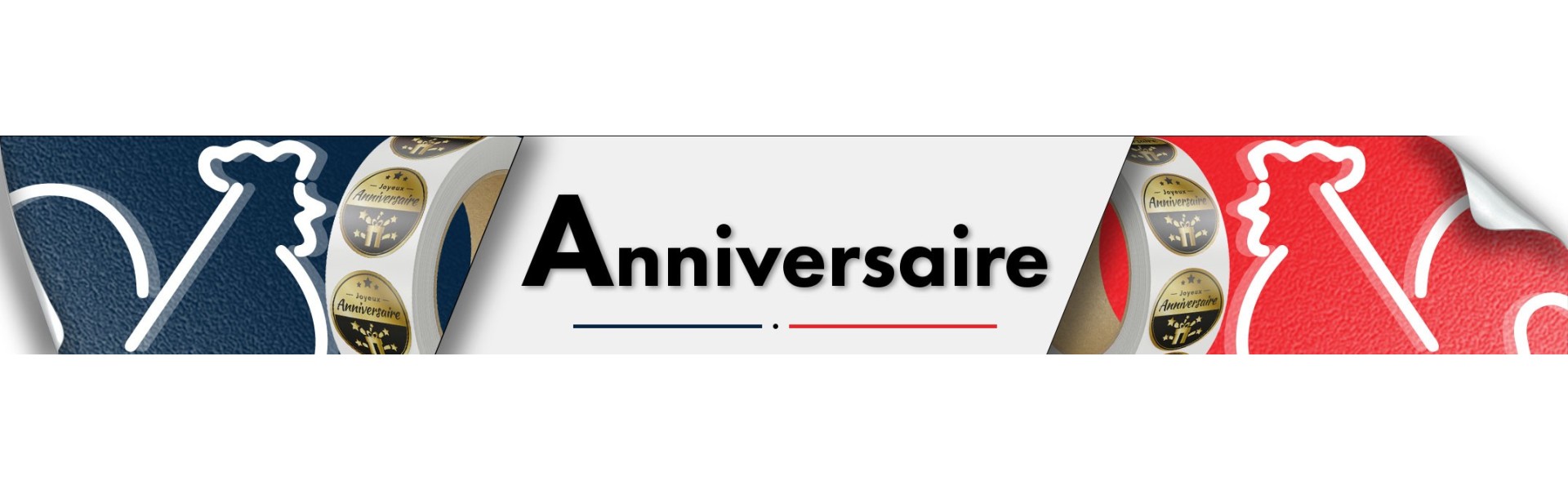 Rouleaux d'étiquettes anniversaire