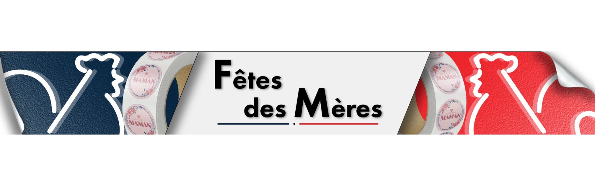 Rouleaux d'étiquettes fête des mères