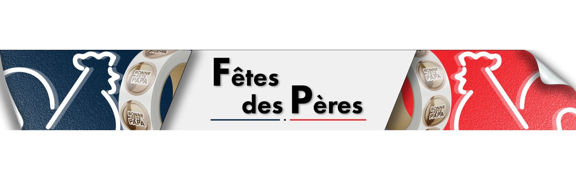 Rouleaux d'étiquettes fête des pères