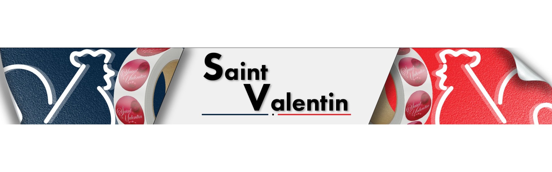 Rouleaux d'étiquettes saint valentin