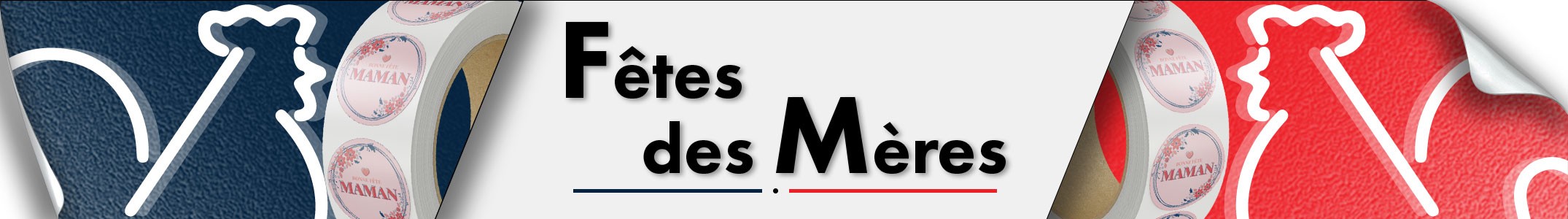 Rouleaux d'étiquettes fête des mères