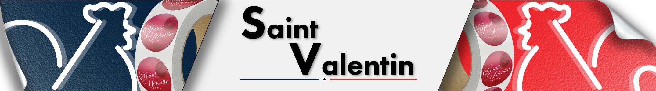 Rouleaux d'étiquettes saint valentin