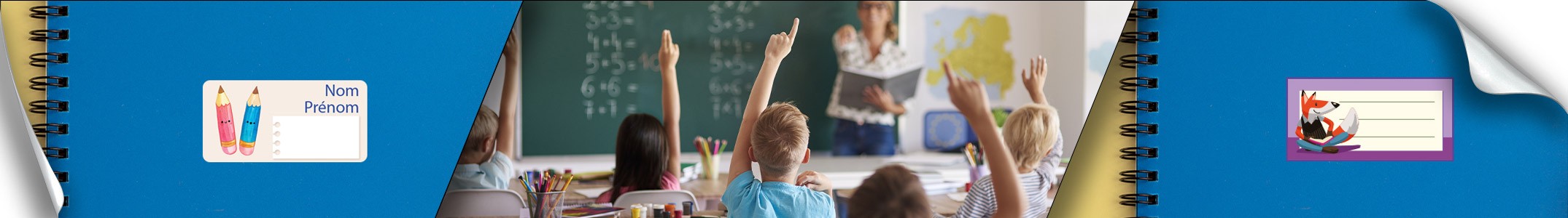 Etiquettes cahier scolaire