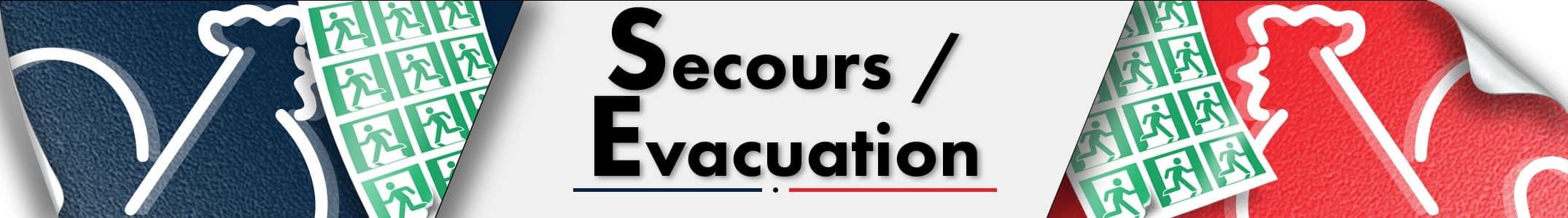 Adhésifs en planche - Visuels secours et évacuation
