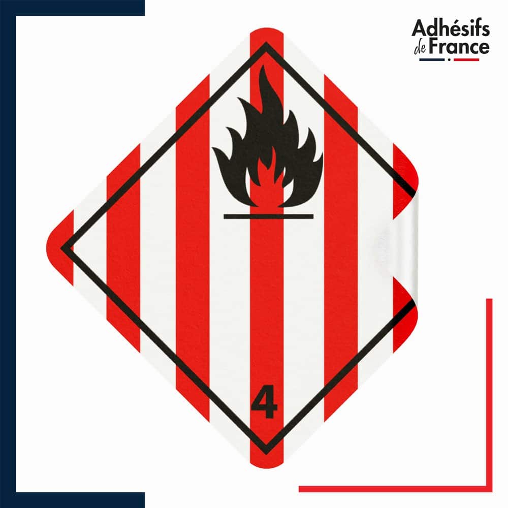 Rouleau d'étiquettes ADR - Classe 4.1 - Solides Inflammables