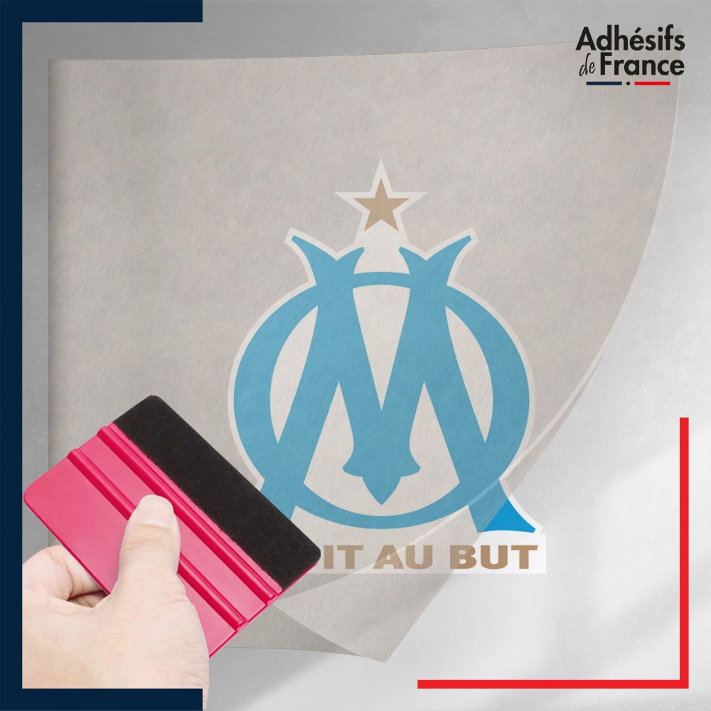 Lot De 10 Stickers OM Olympique De Marseille - Motif 'Droit Au But' - Bleu Et Blanc - Pour Décorer Ordinateur, Voiture, Accessoires