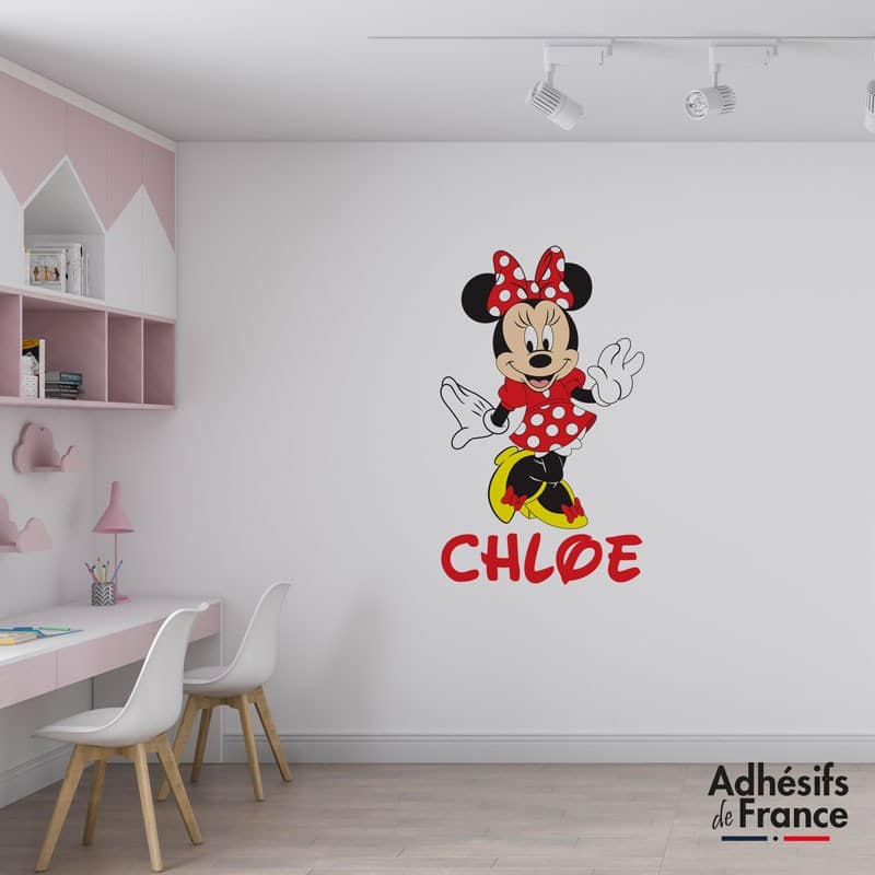 Sticker Personnalisé Bébé Minnie - Avec Le Prénom De Votre Choix - Neuf - Fabriqué En France